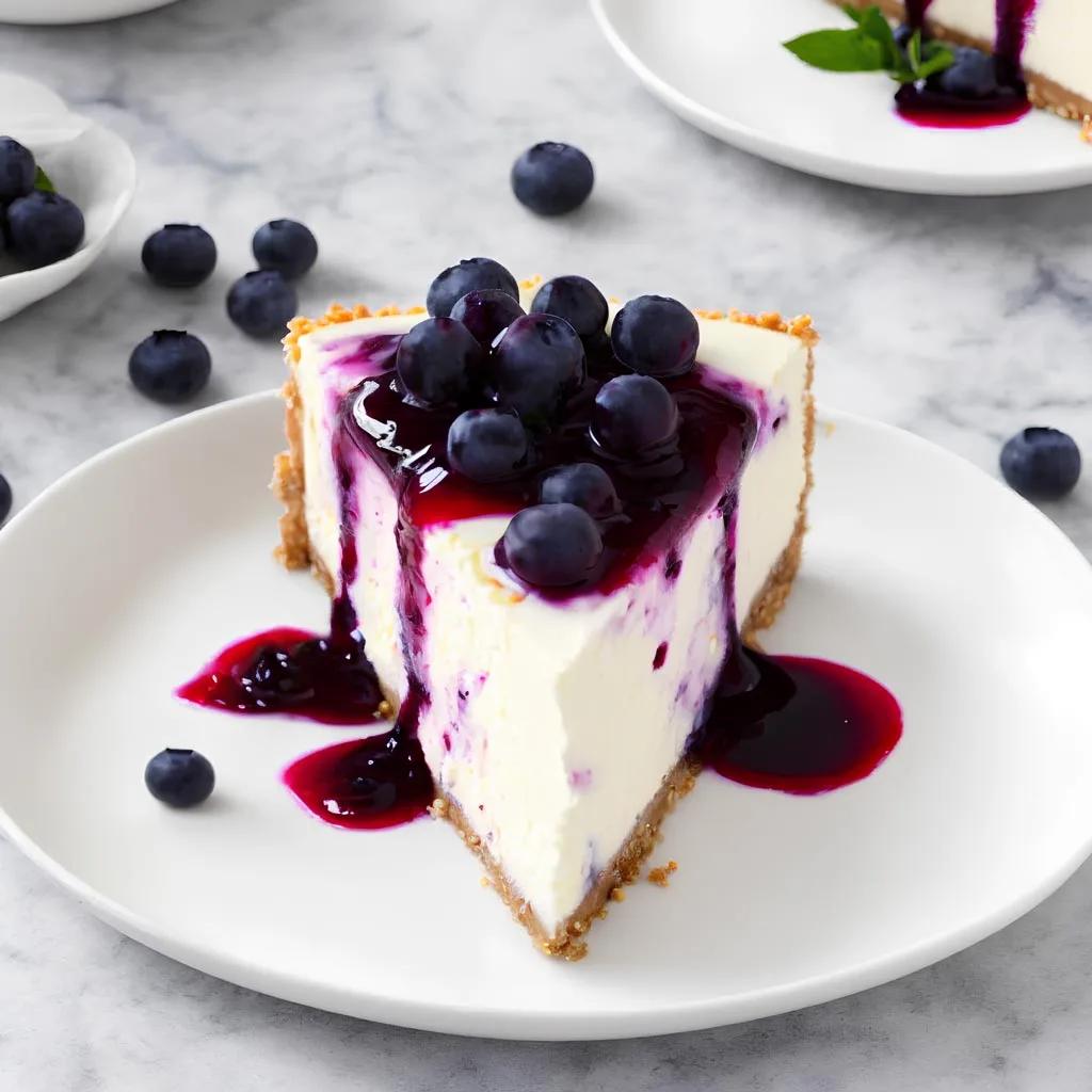 Blueberry and lemon baked cheesecake