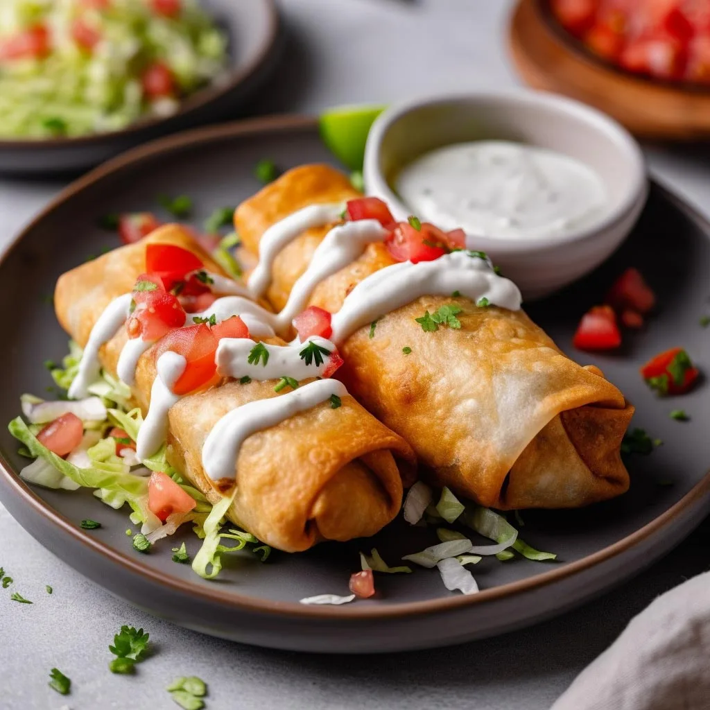 Chicken Chimichangas with Ranchero Sauce