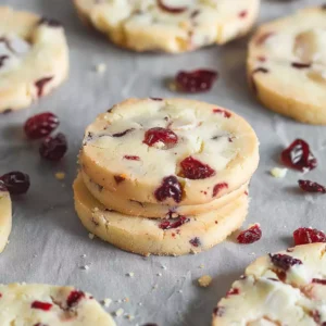 White Chocolate Cranberry Shortbread Cookies